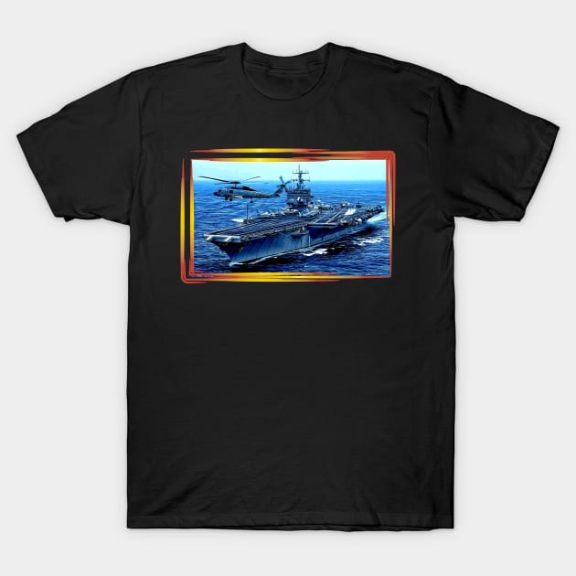 USS Enterprise Aircraft Carrier T-Shirt by Arie